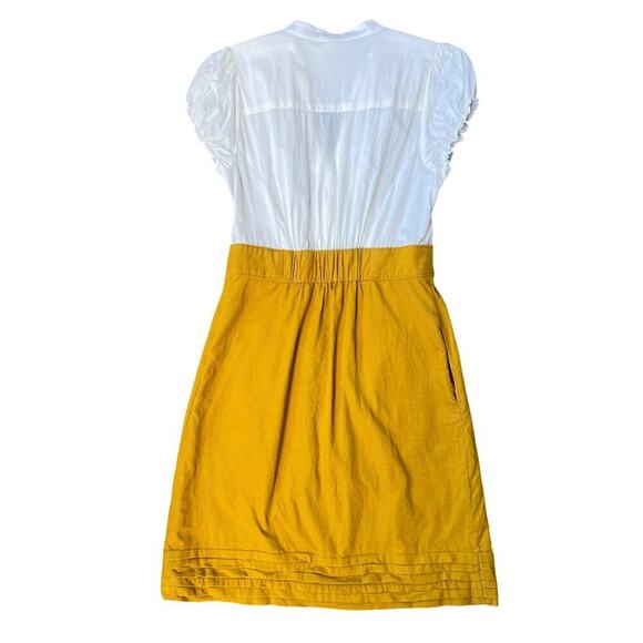 Maeve Anthropologie White Lace Top Mustard Yellow Skirt Dress – Size 2 - Picture 3 of 12